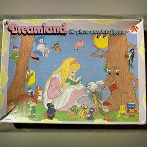 Vintage Wooden Alice in Wonderland Dreamland puzzle